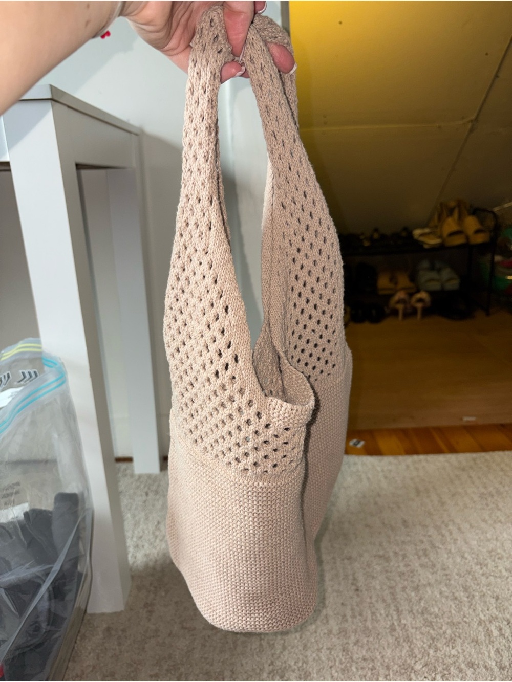 Beige Crochet Tote Bag - Pair - Picture 5 of 5